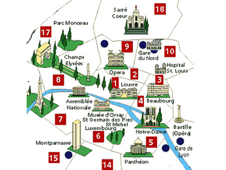 Paris hotel districts map