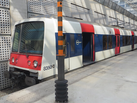 RER trains between Charles de Gaulle (CDG) Airport and Paris