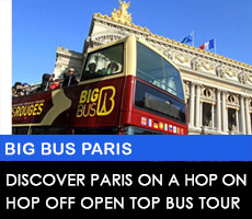 Big Bus open top hop on hop off sightseeing bus Paris
