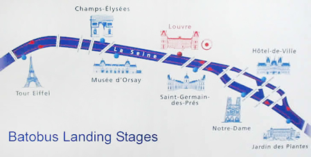 Paris Batobus route map