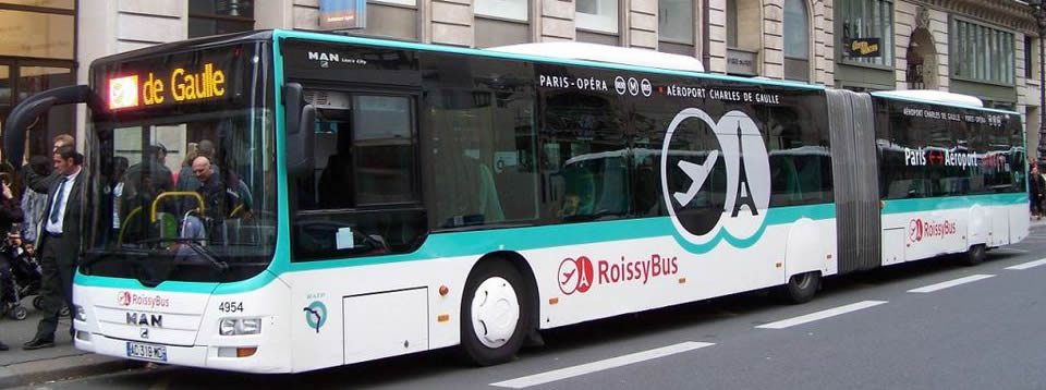 Roissybus Airport Bus at terminus by Paris Opera