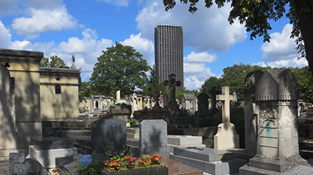 montparnasse cemetary in hotel district of Montparnasse, Paris